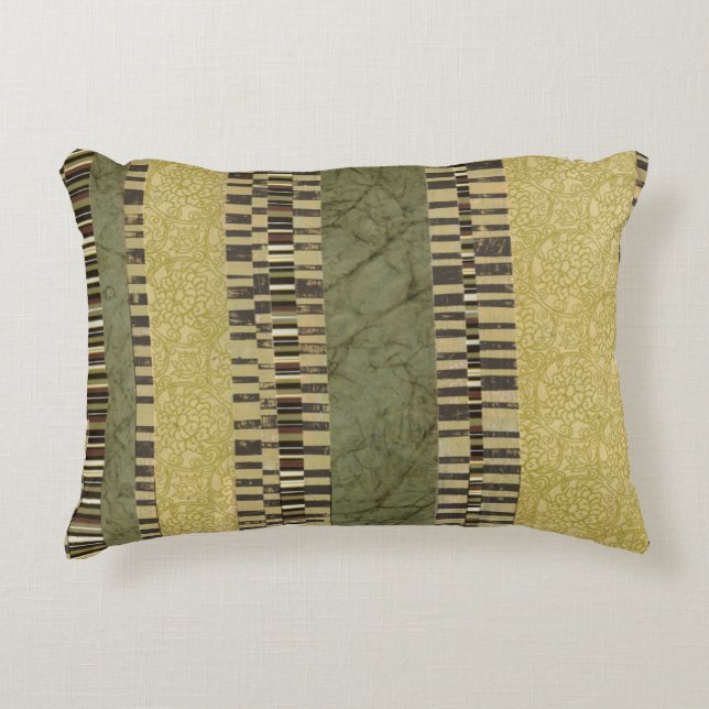 Multipatterned Panel Painting Decorative Pillow (Front)