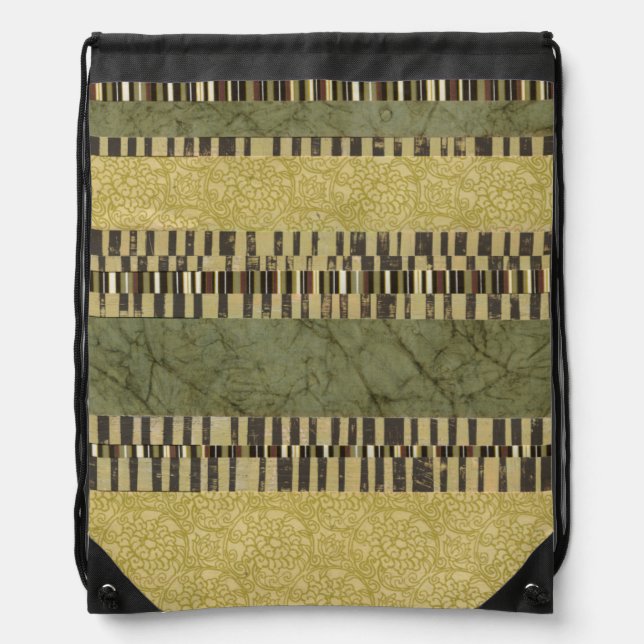 Multipatterned Panel Painting Drawstring Bag (Front)