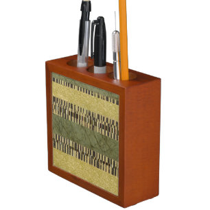 Multipatterned Panel Painting Pencil/Pen Holder