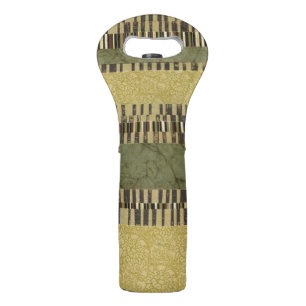 Multipatterned Panel Painting Wine Bag