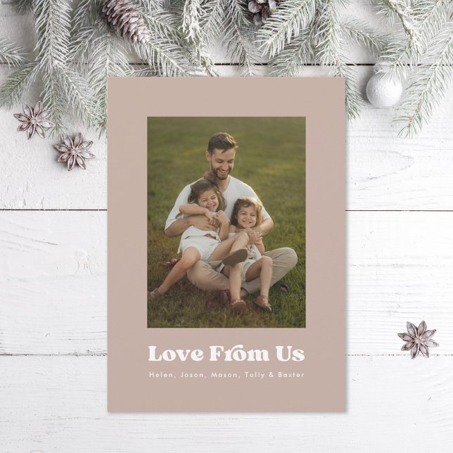 Multiphoto Love from Us Family Photo Holiday Card (Creator Uploaded)