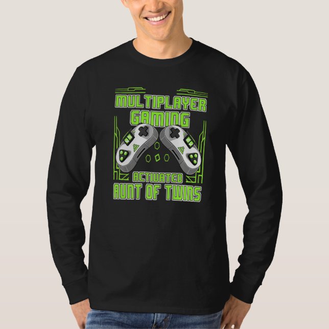 Multiplayer Gaming Aunt Of Twins Video Gamer Women T-Shirt (Front)