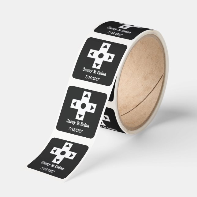 Multiplayer Mode in Black Wedding Square Sticker (Roll)