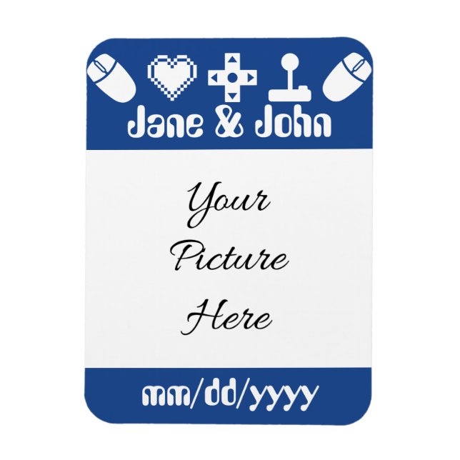 Multiplayer Mode in Blue Save-the-Date Magnet (Vertical)