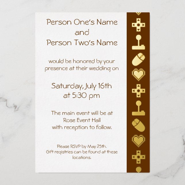 Multiplayer Mode in Chocolate Foil Invitation (Front)