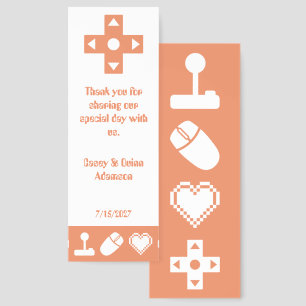 Multiplayer Mode in Coral Wedding Favor Bookmarks