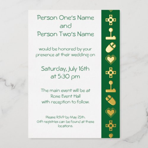 Multiplayer Mode in Green Foil Invitation