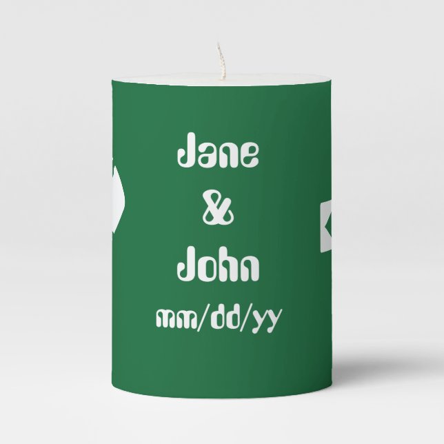 Multiplayer Mode in Green  Pillar Candle (Front)