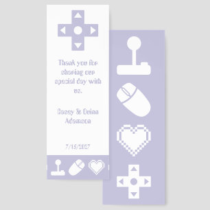 Multiplayer Mode in Lavender Wedding Favor Bookmarks