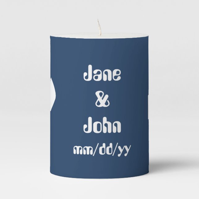 Multiplayer Mode in Navy  Pillar Candle (Front)
