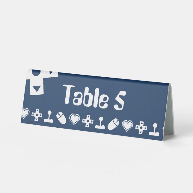 Multiplayer Mode in Navy Table Tent Sign (Front)