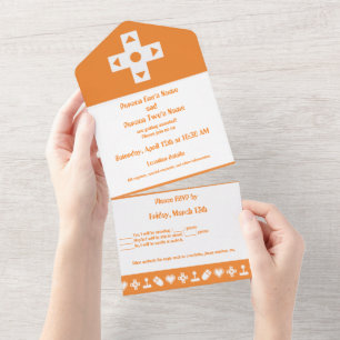 Multiplayer Mode in Orange All In One Invitation