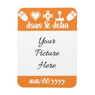 Multiplayer Mode in Orange Save-the-Date Magnet
