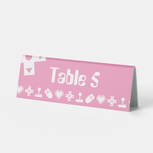 Multiplayer Mode in Petal Pink Table Tent Sign (Front)