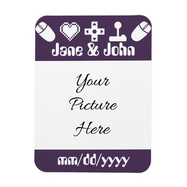 Multiplayer Mode in Purple Save-the-Date Magnet (Vertical)