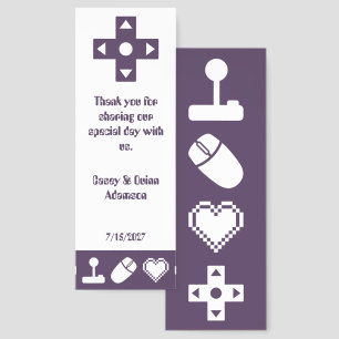 Multiplayer Mode in Purple Wedding Favor Bookmarks
