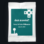 Multiplayer Mode in Teal Drink Mix<br><div class="desc">Give your guests a tasty treat to take home at your video gaming-themed wedding or special event with these drink mix pouches, featuring a white, d-pad in the upper right and a white joystick in the lower left corners on a rich teal background. Customize the greeting, name, and date text...</div>