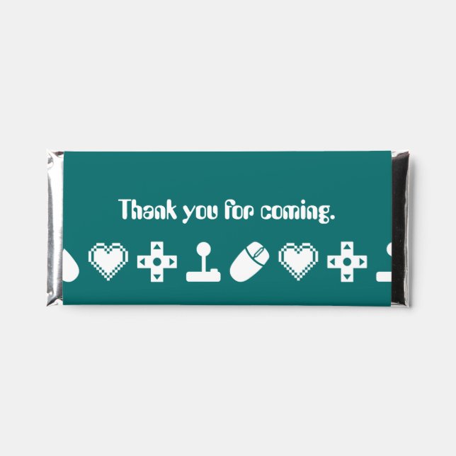 Multiplayer Mode in Teal Hershey Bar Favors (Front)