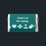 Multiplayer Mode in Teal Hershey's Miniatures<br><div class="desc">Give your guests a tasty treat to take home at your video gaming-themed wedding or special event with these Hershey’s miniatures, featuring a pattern of white video game-related icons including, a joystick, computer mouse, d-pad, and a pixelated heart below sample text on a rich teal background on the top of...</div>