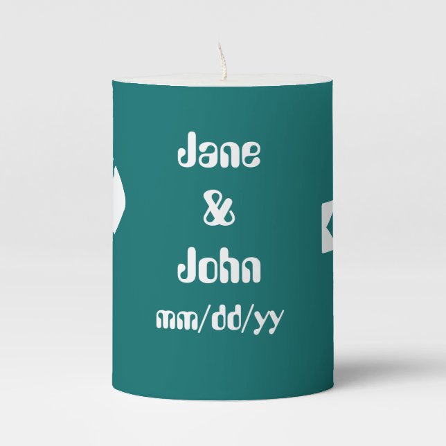 Multiplayer Mode in Teal  Pillar Candle (Front)