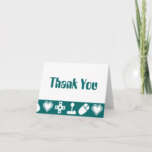 Multiplayer Mode in Teal Thank You Card