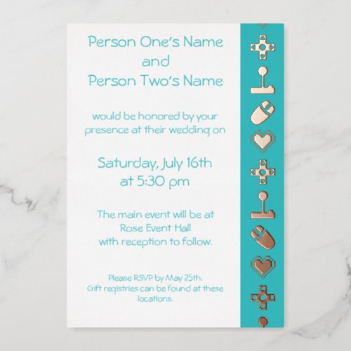 Multiplayer Mode in Turquoise Foil Invitation