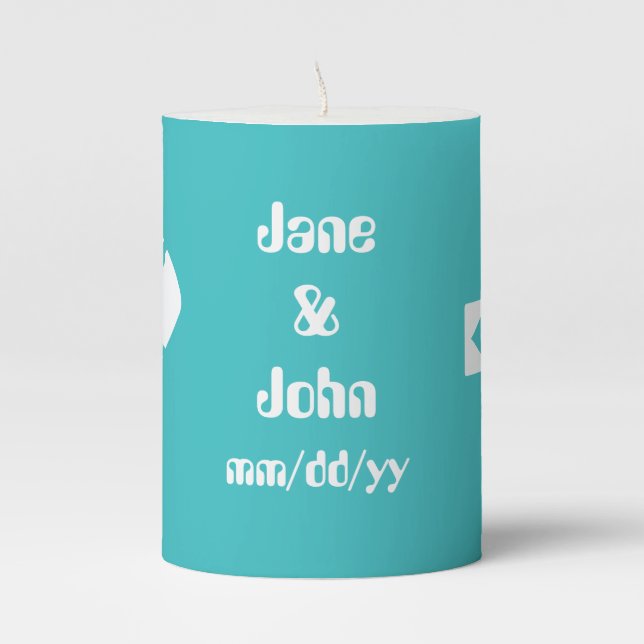 Multiplayer Mode in Turquoise  Pillar Candle (Front)