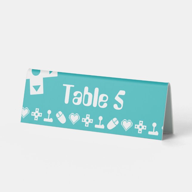 Multiplayer Mode in Turquoise Table Tent Sign (Front)
