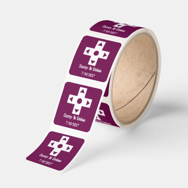 Multiplayer Mode in Wine Wedding Square Sticker (Roll)