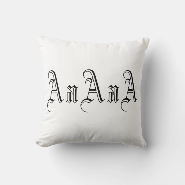 Multiple A Monogram in Black and White I Throw Pillow (Front)