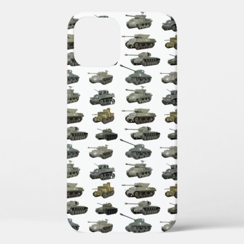 Multiple American WW2 Tanks and Armored Vehicles iPhone 12 Case