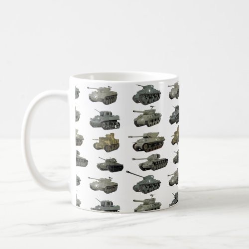 Multiple American WW2 Tanks and Armored Vehicles Coffee Mug