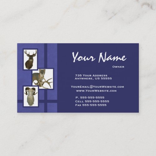 Multiple Animal Taxidermy Business Cards ~D2 Blue