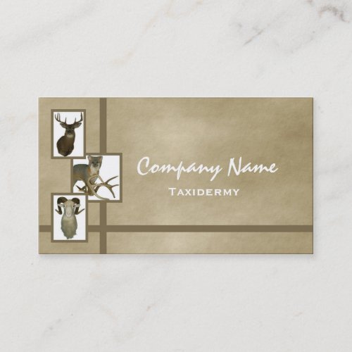 Multiple Animal Taxidermy Business Cards ~ D2 Tan