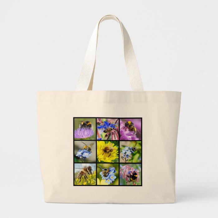 Multiple bees and bumblebees canvas bags