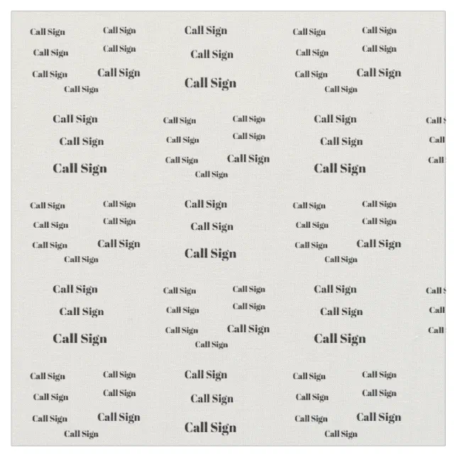 Printable Call Signs Multiple Call Signs Ham Radio Fabric | Zazzle