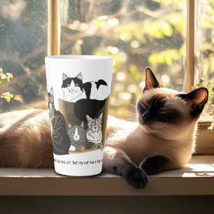 Multiple Cat Households Green Funny Latte Mug