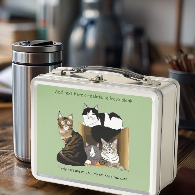 Multiple Cat Households Green Funny Metal Lunch Box (Creator Uploaded)