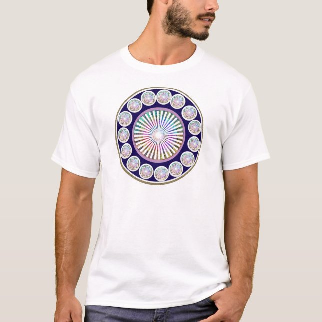 Multiple CHAKRA  -  Sparkle n Live Mandala T-Shirt (Front)