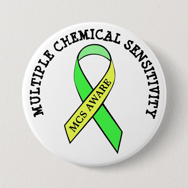Multiple Chemical Sensitivity Disorder MCSD Button (Front)