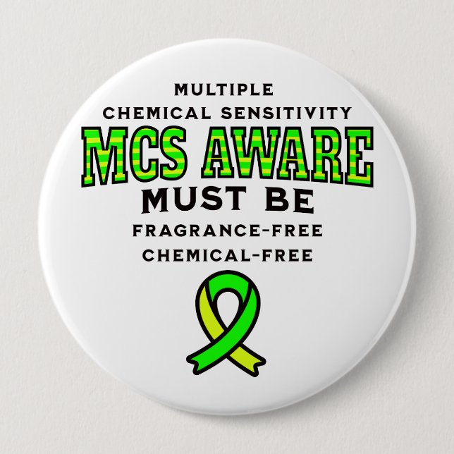 Multiple Chemical Sensitivity MCS Awareness  Button (Front)