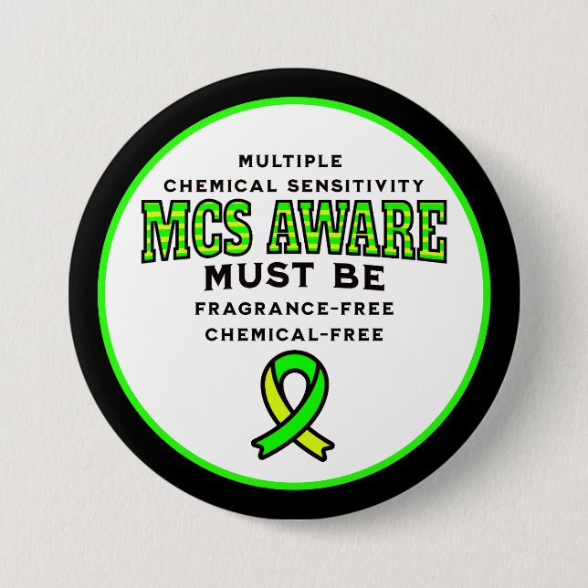 Multiple Chemical Sensitivity MCS Awareness  Button (Front)