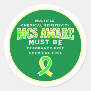 Multiple Chemical Sensitivity MCS Awareness Classic Round Sticker