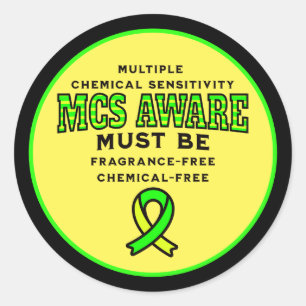 Multiple Chemical Sensitivity MCS Awareness Classic Round Sticker