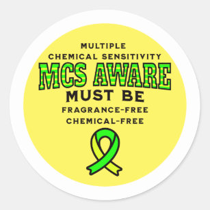 Multiple Chemical Sensitivity MCS Awareness  Classic Round Sticker
