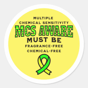 Multiple Chemical Sensitivity MCS Awareness Classic Round Sticker