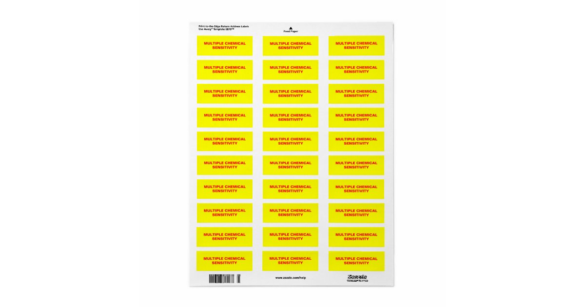 Multiple Chemical Sensitivity sticker Label | Zazzle