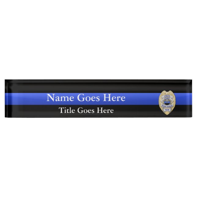 Multiple Choice Police Chief Badges Eagle Rank Desk Name Plate (Front)