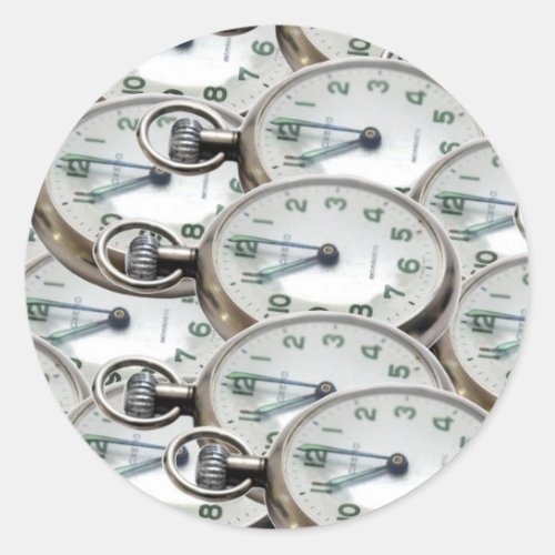 Multiple Clock Faces Classic Round Sticker