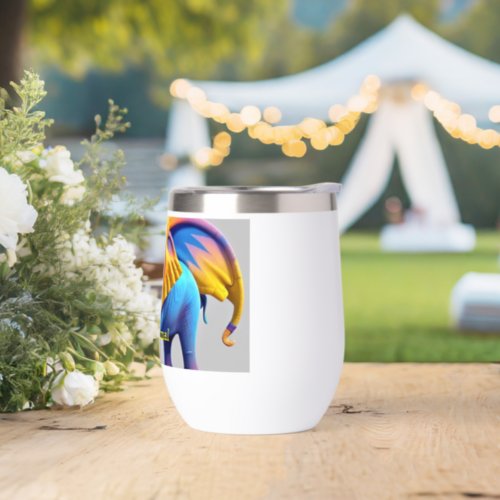 multiple color elephant with water glass thermal wine tumbler